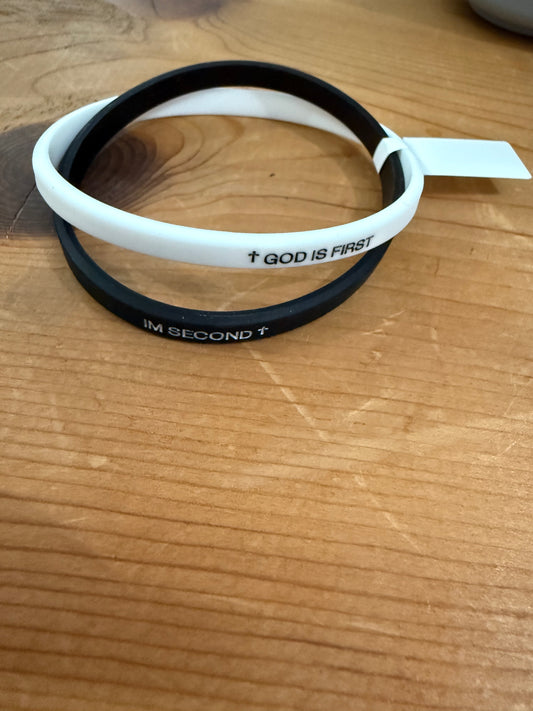 God is First, I’m Second Silicone Bracelets