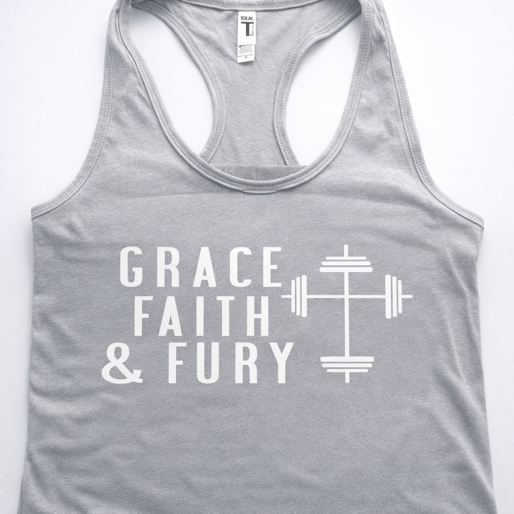 “Grace, Faith, Fury” Women’s Racerback Tank Top