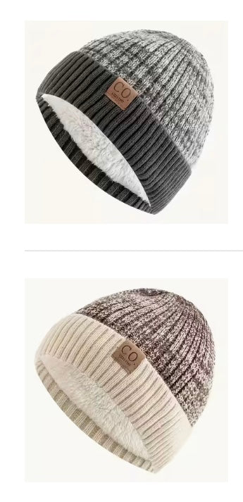 Knit Beanie with Fleece Lining
