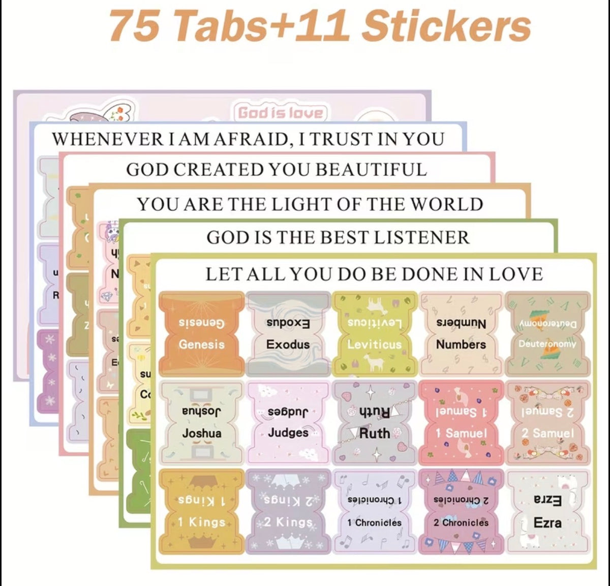 Faith Themed Earth Tone Bible Tabs
