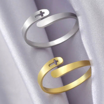Adjustable Stainless Steel Cross Ring