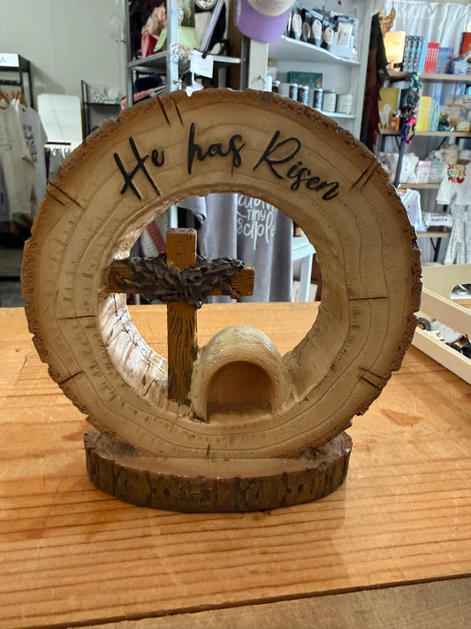He Has Risen – Wood Look Resurrection Table Decor