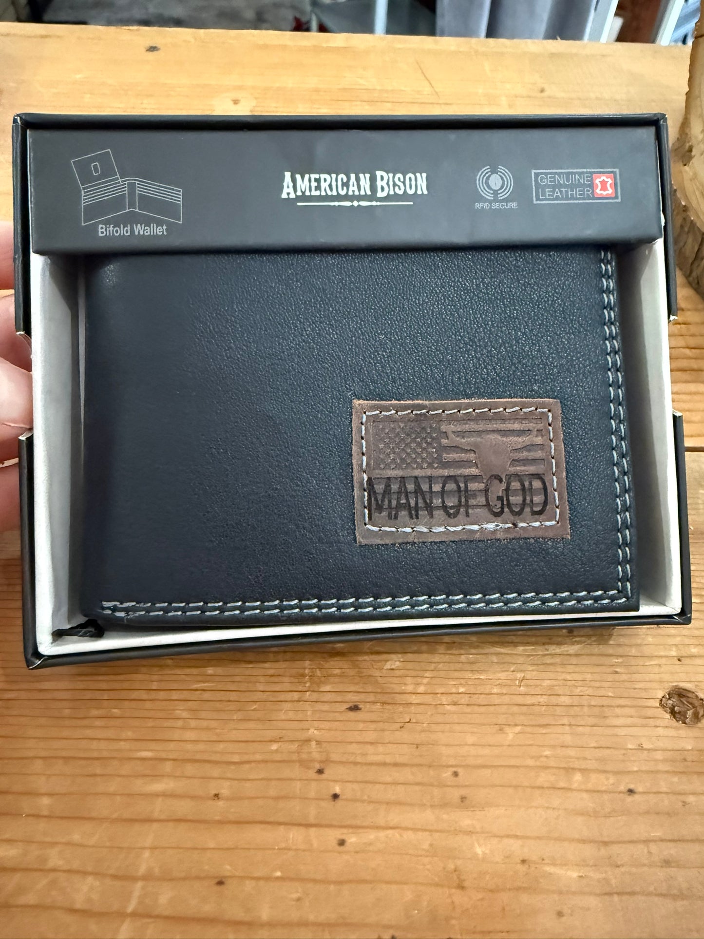 Man of God – Genuine Leather Bifold Wallet (Custom Engraved)