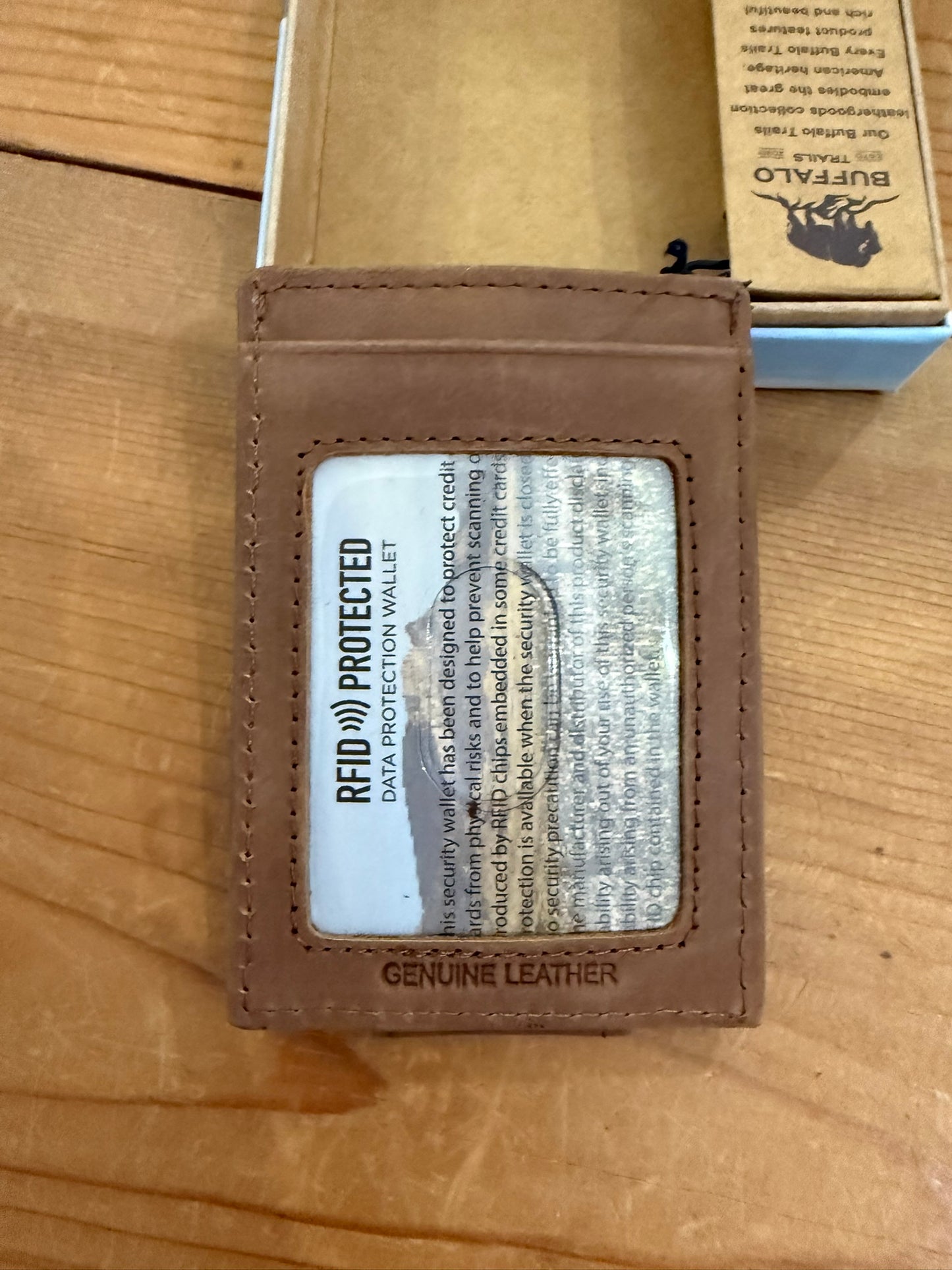 Genuine Leather Magnetic Money Clip Wallet – Custom Engraved (John 3:16)