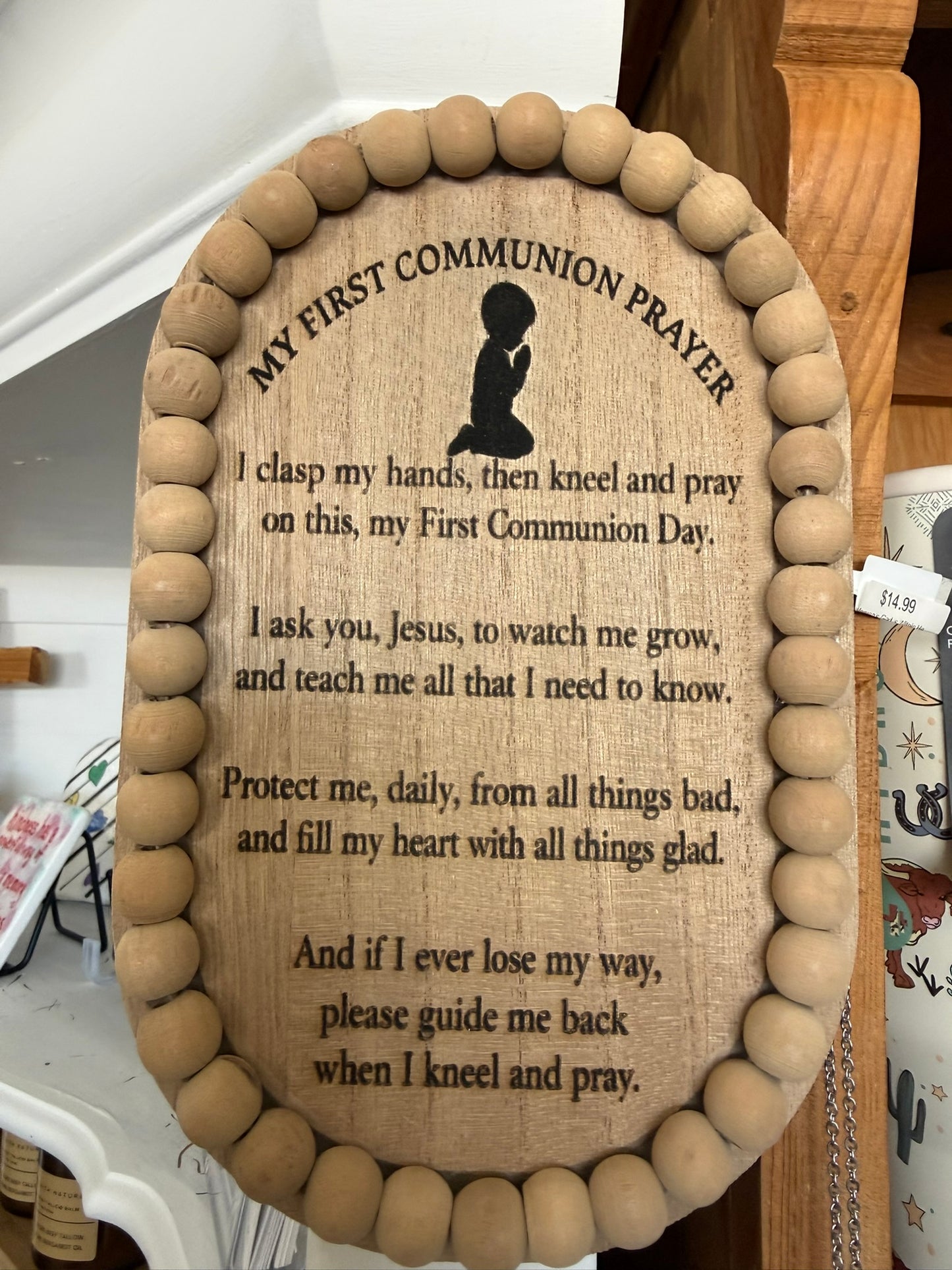 Kids Wooden First Holy Communion Prayer Plaque