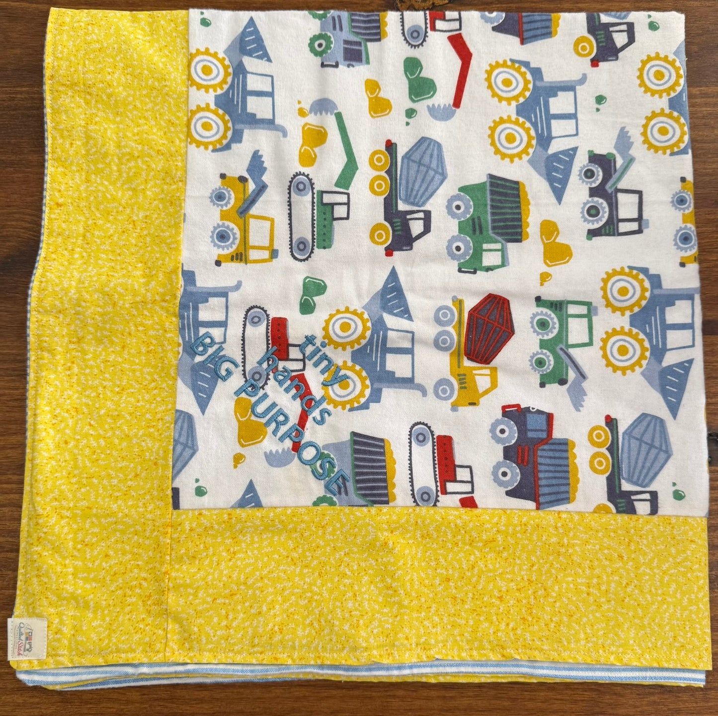 Quilted Stitch Custom "Tiny Hands Big Purpose" Receiving Blanket