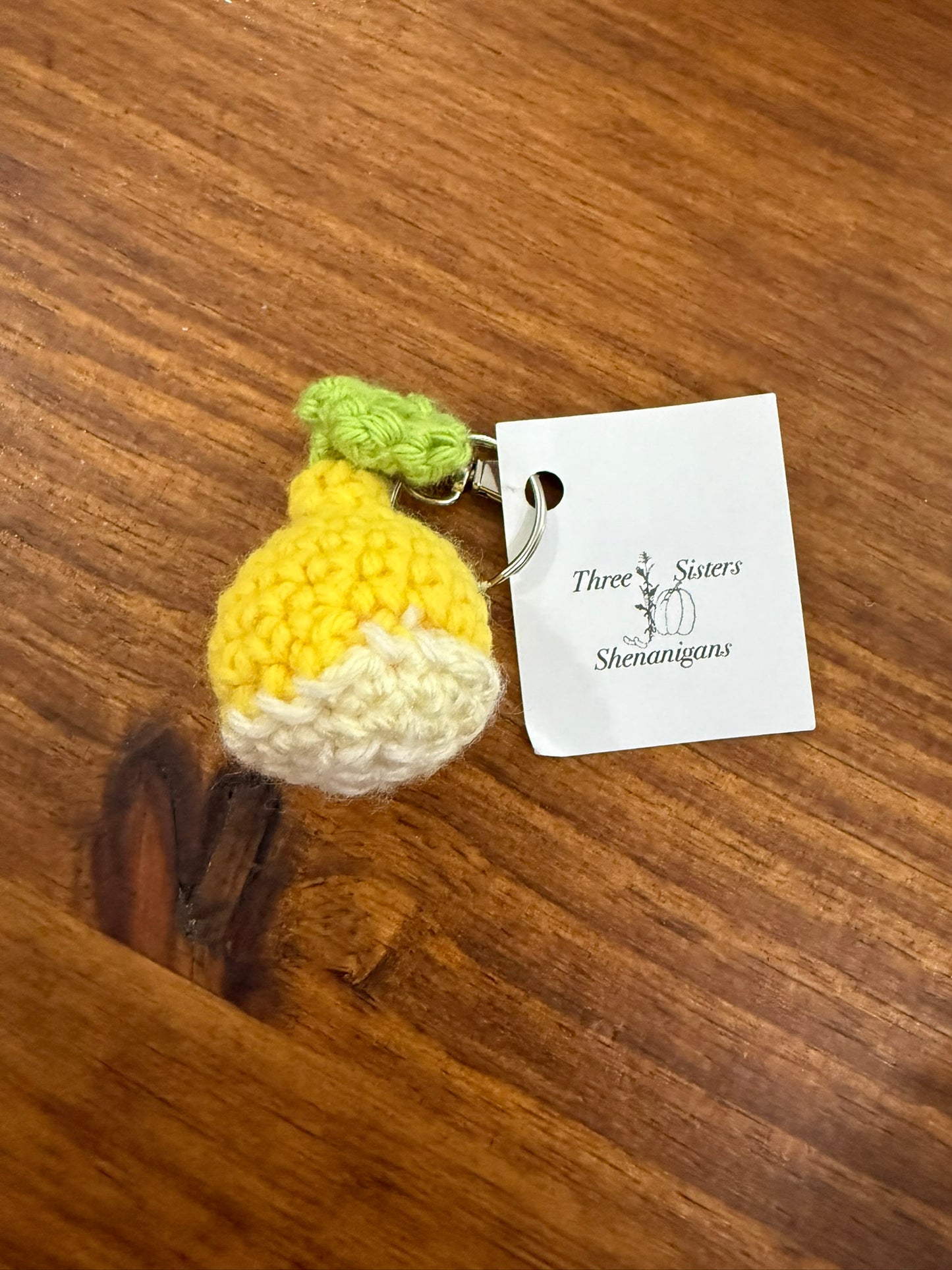 Three Sisters Crocheted Fruit Keychains