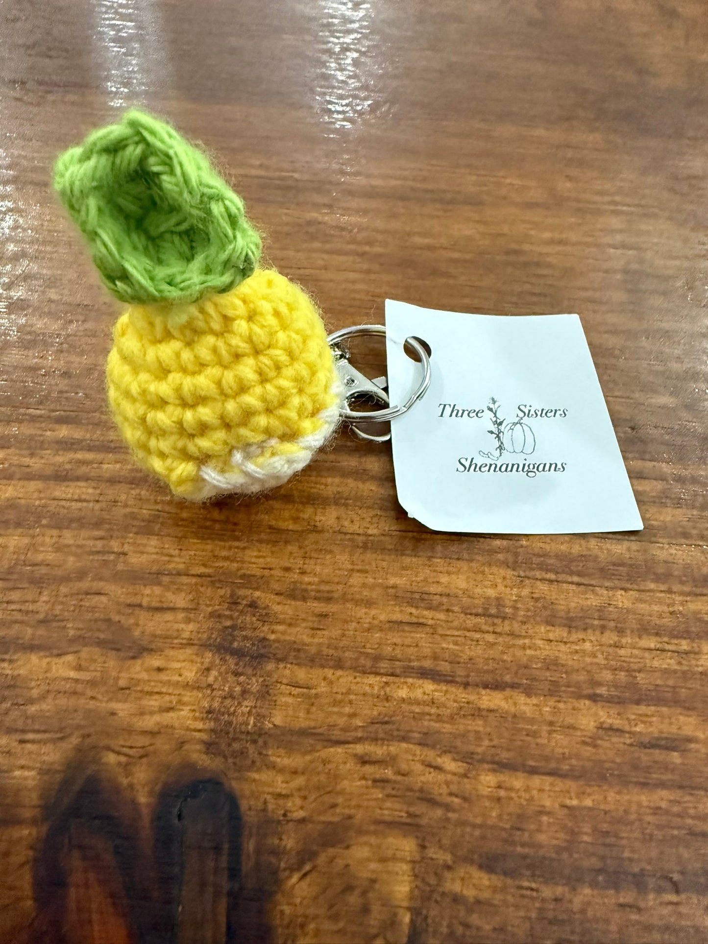 Three Sisters Crocheted Fruit Keychains