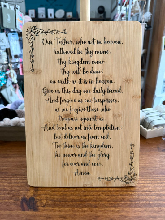 “The Lord’s Prayer” Bamboo Cutting Board