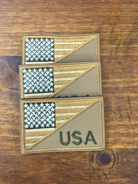 Military Brown USA Flag Patch