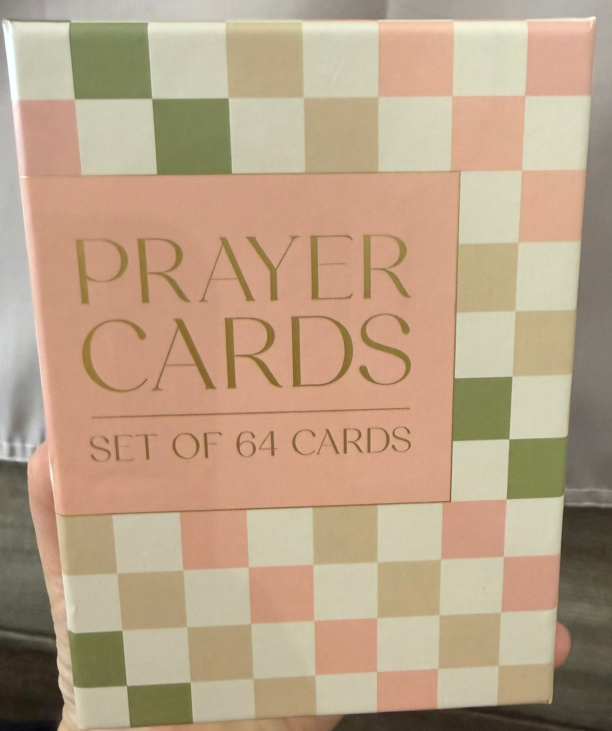 Soft Color Checkered Prayer Card Set