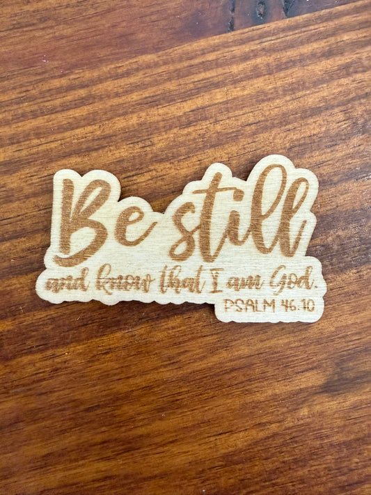 Psalm 46:10 Wood Magnet