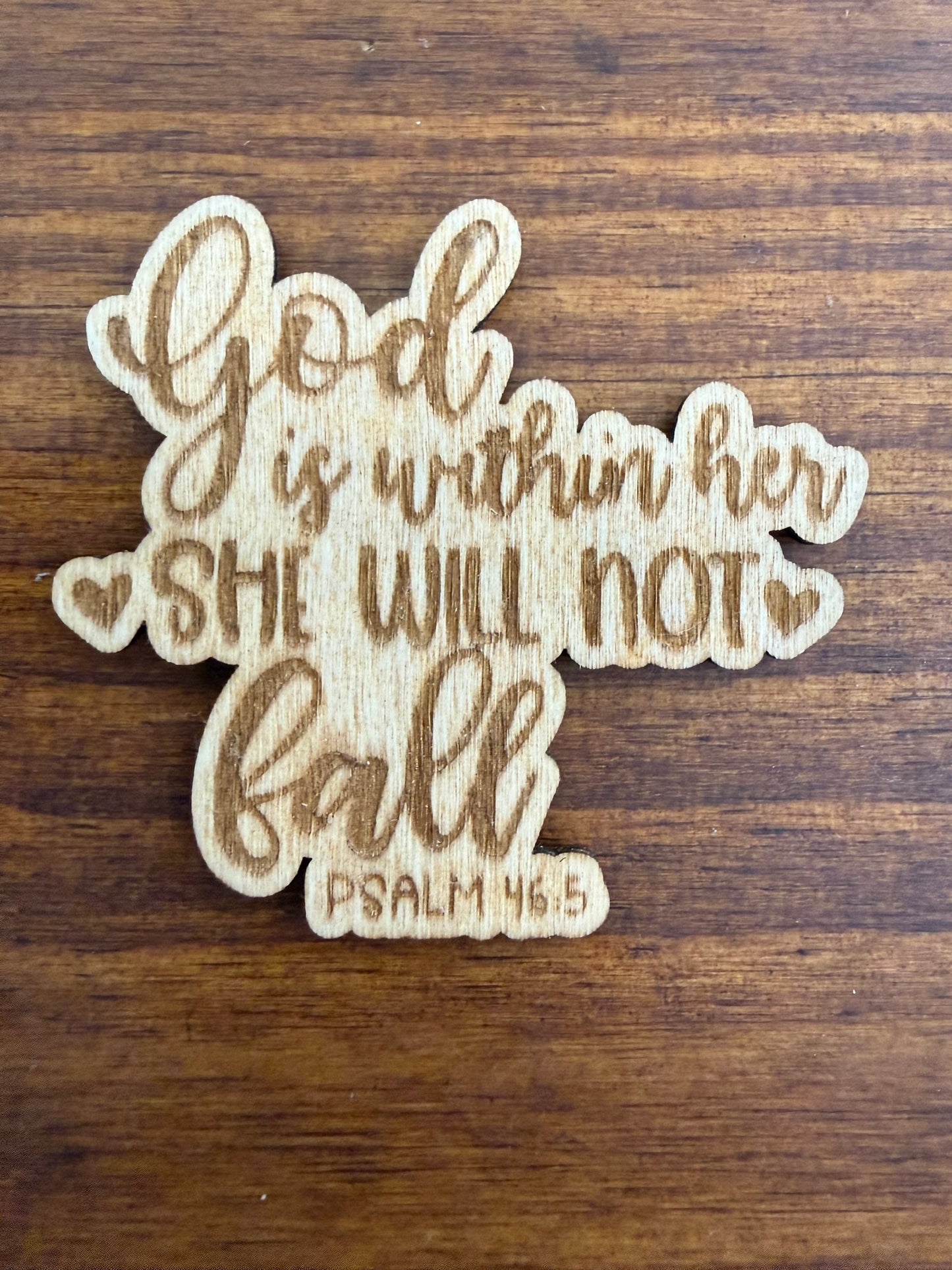 Psalm 46:5 Wood Magnet