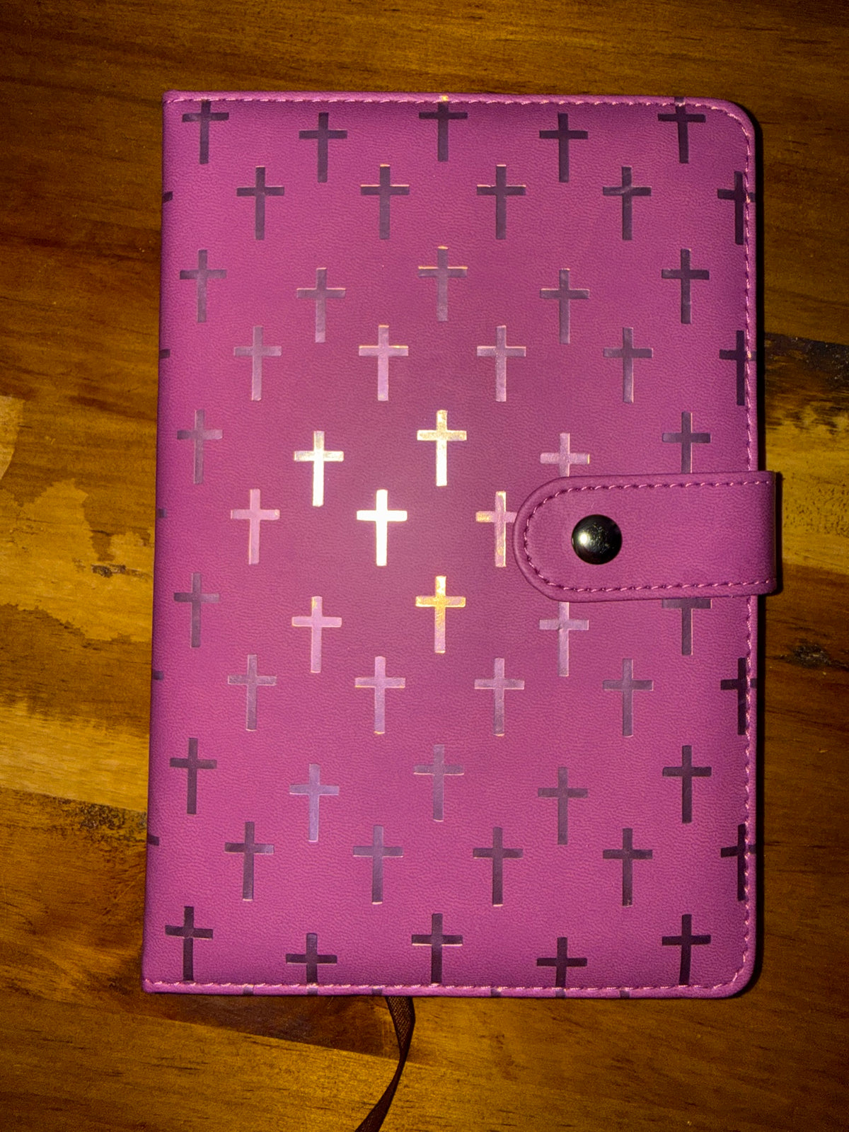 Pink Cross PU Leather Latch Closure Journal