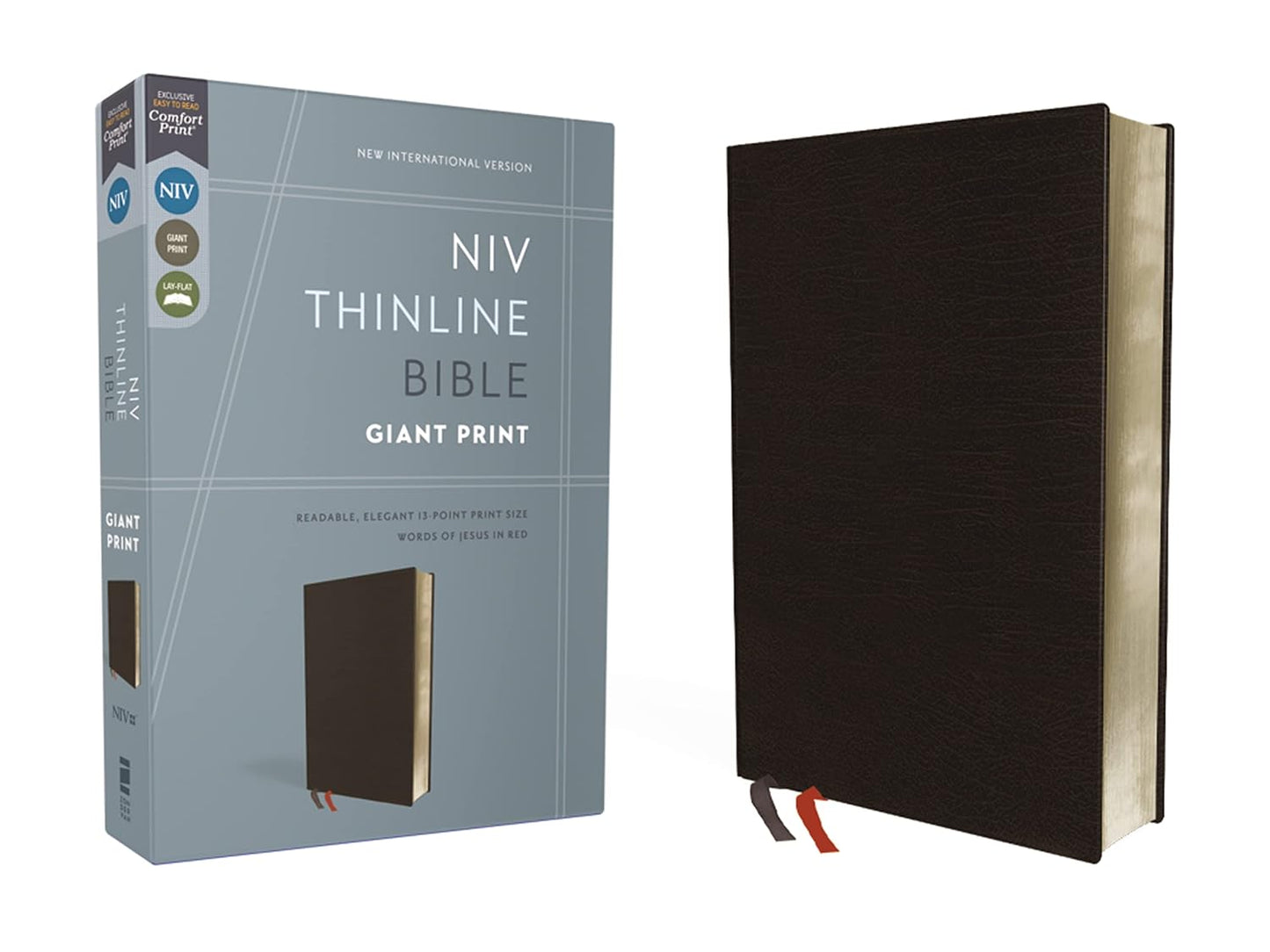 NIV Giant Print Thinline Bible-Black Bonded Leather