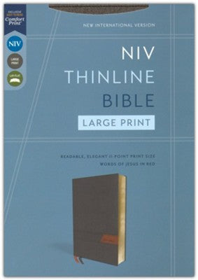 NIV Large‑Print Thinline Bible – Cloth Flexcover, Gray