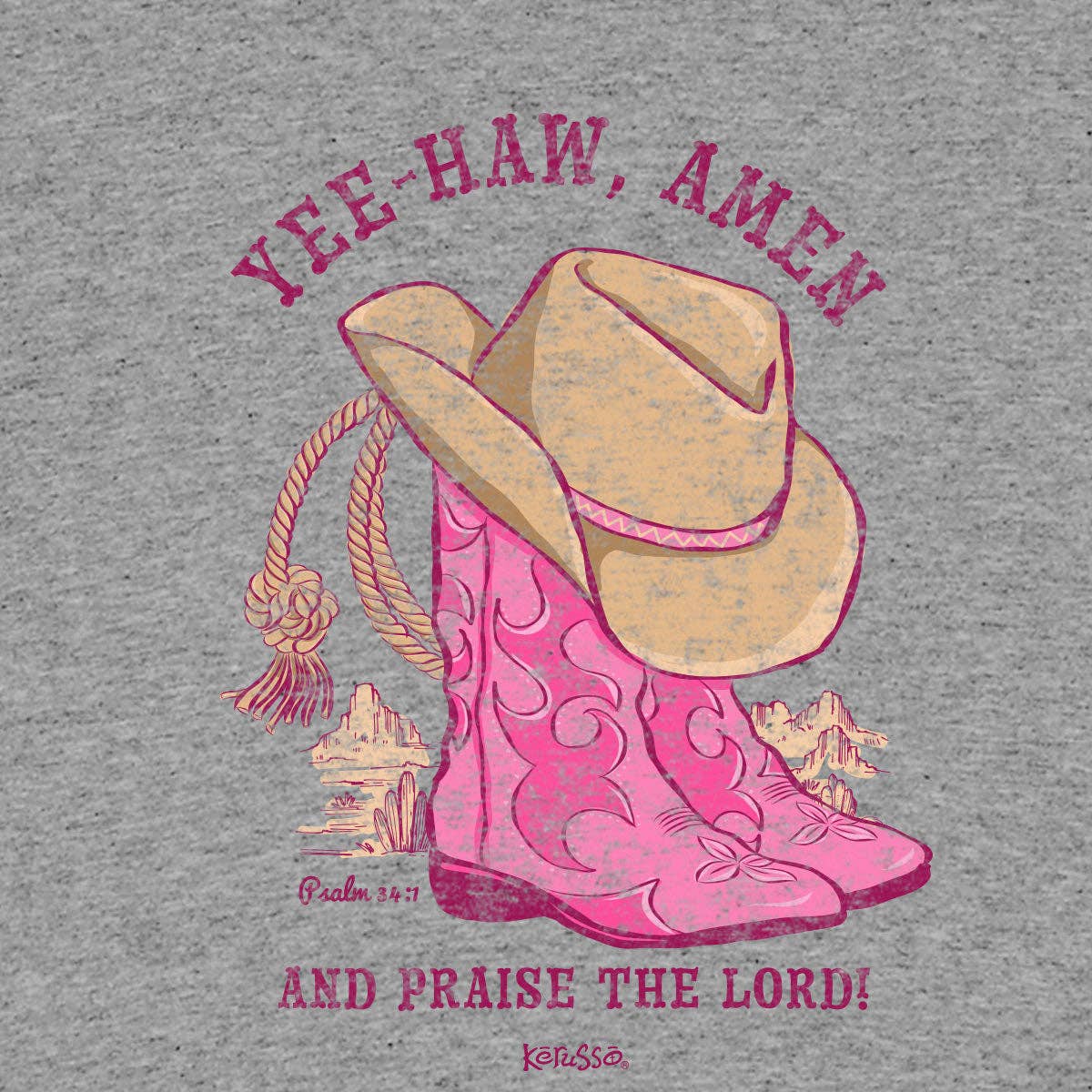 Kids Psalm 34:1 Yee Haw T-Shirt