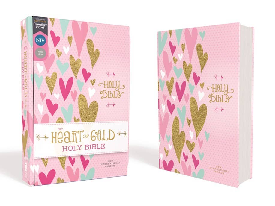 NIV Heart of Gold Holy Bible, Hardcover