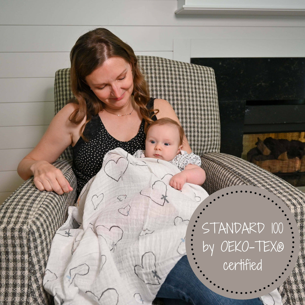 Baby "The Love of Christ" Muslin Swaddle Blanket 47x47