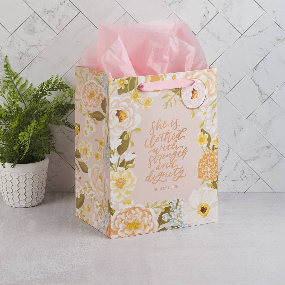 Gift Bag LG Portrait Strength & Dignity Prov. 31:25 New