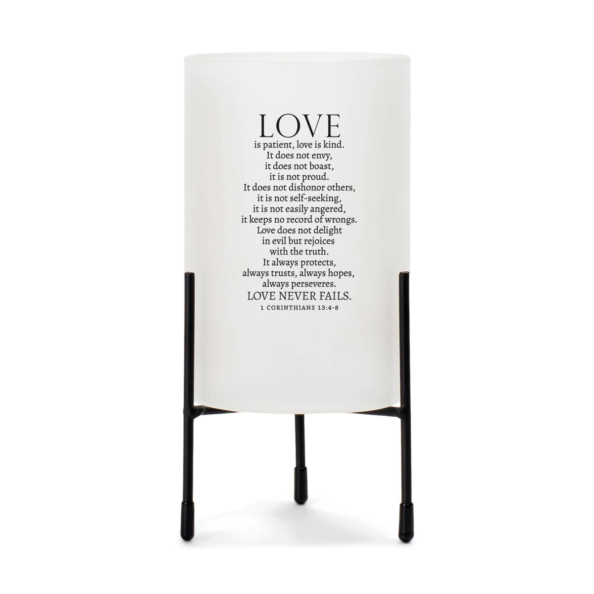 Hurricane Candleholder Love 1Cor.13:4-5