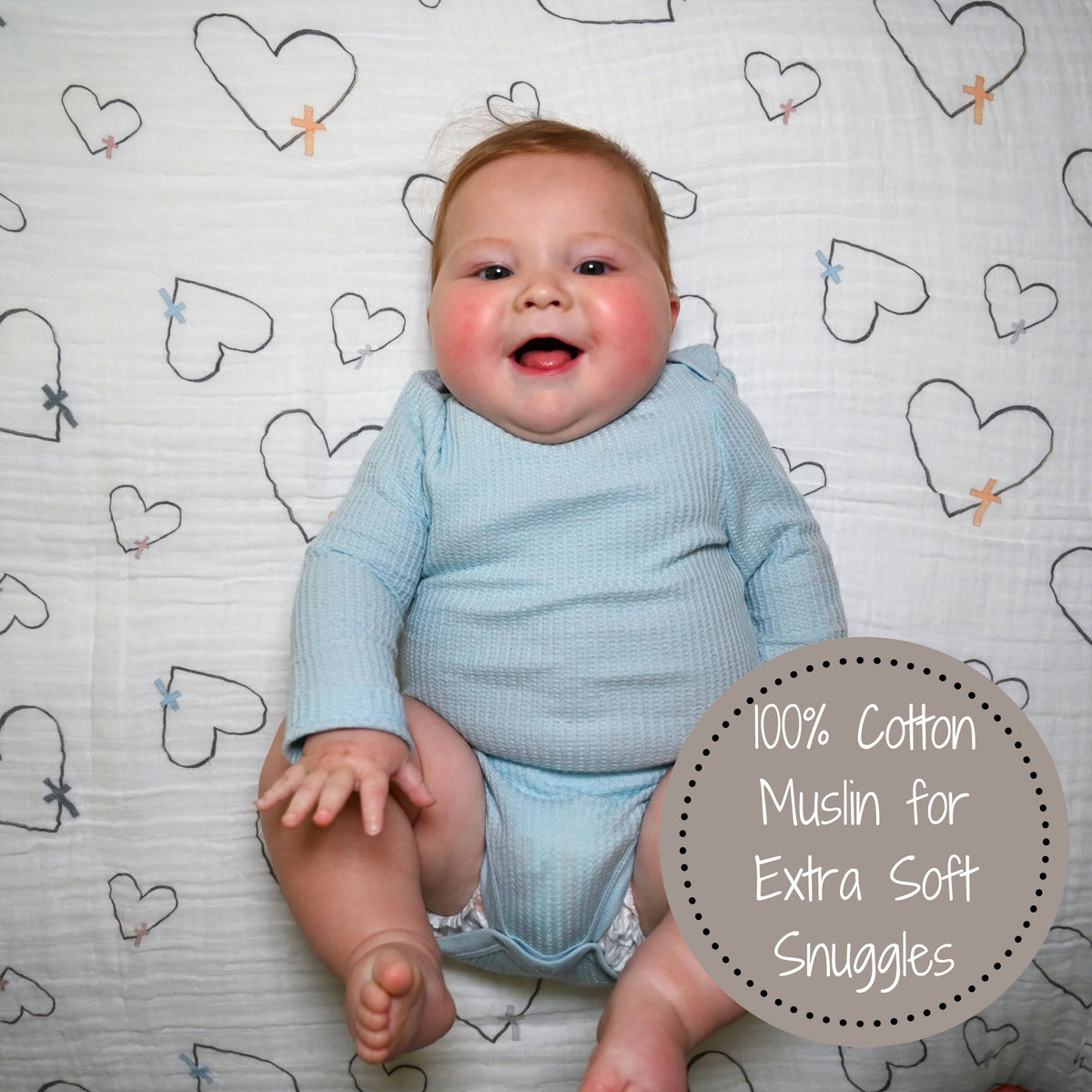 Baby "The Love of Christ" Muslin Swaddle Blanket 47x47
