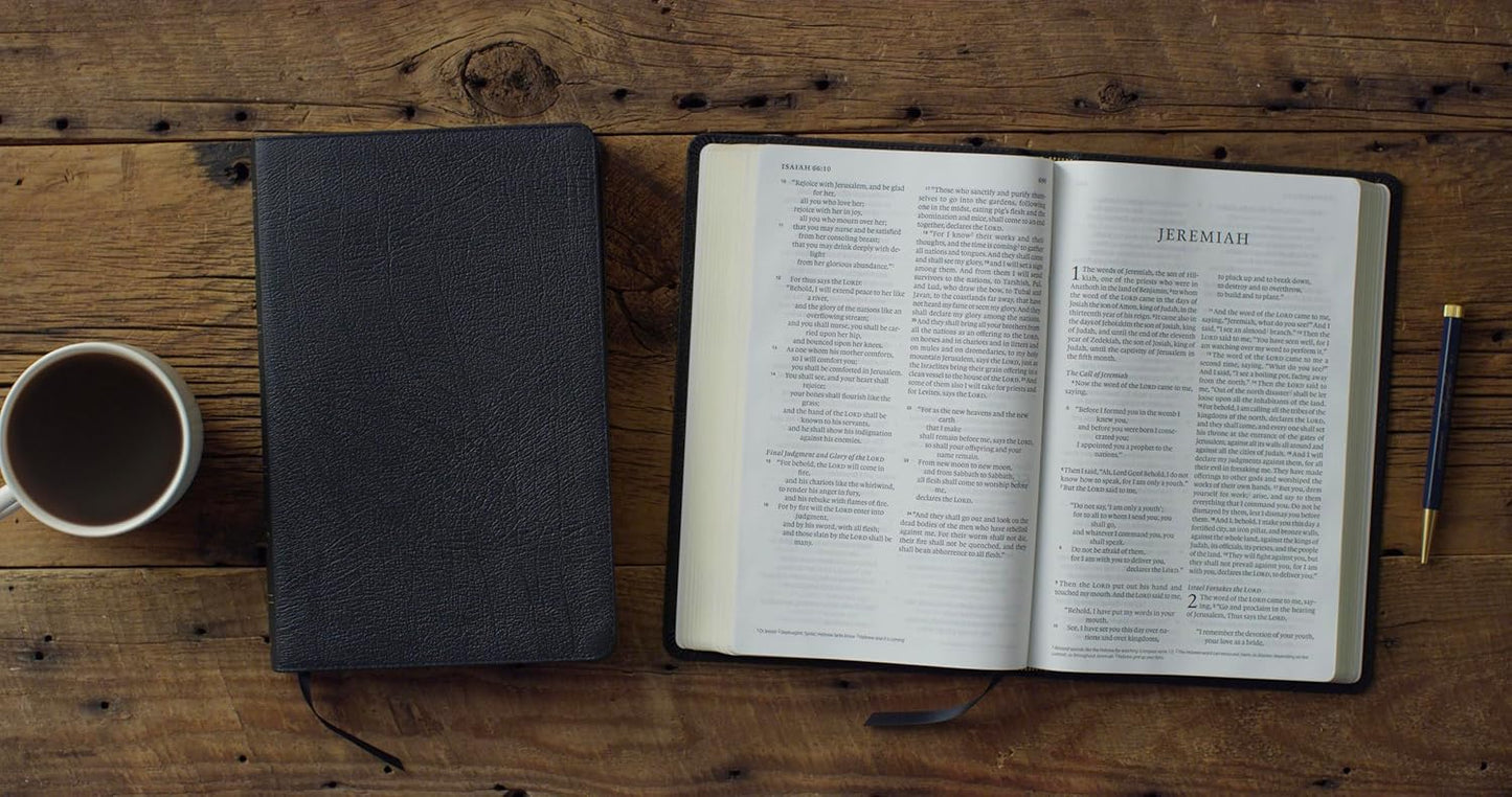 ESV Large Print Thinline Bible (Black Genuine Leather)