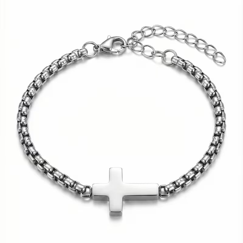Steadfast Cross Stainless Steel Bracelet