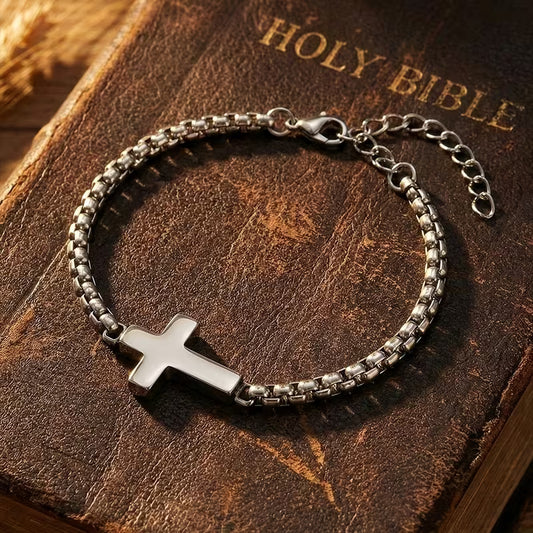 Steadfast Cross Stainless Steel Bracelet