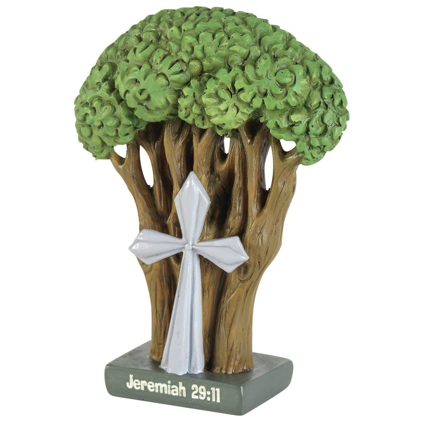 🍗TREE CROSS JEREMIAH 29:11 FIGURINE 4.25"
