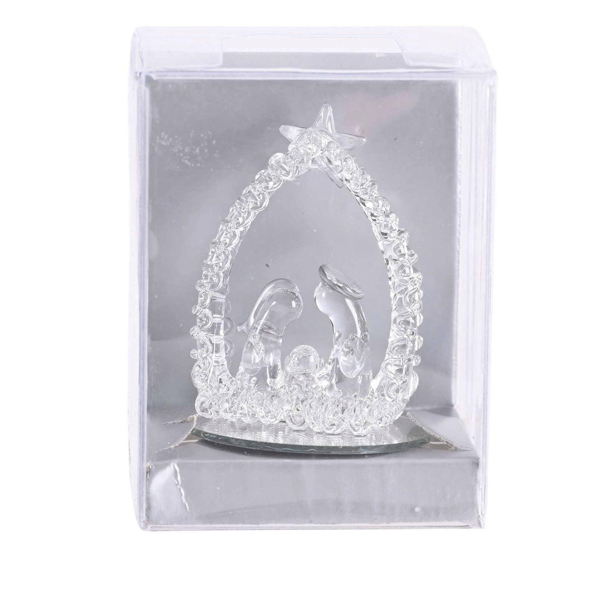 Holy Family Glass Tabletop Decor 3"