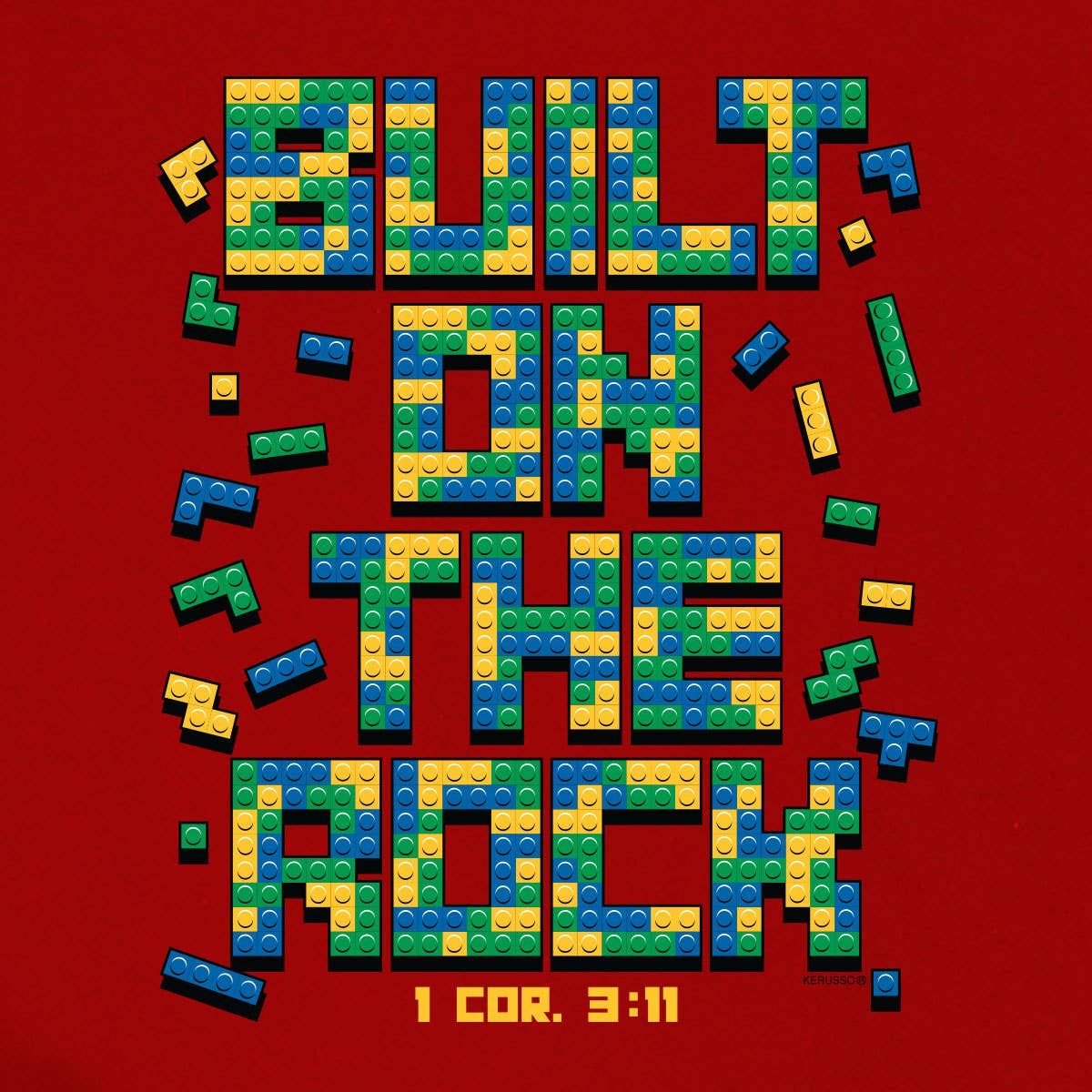 Kids 1 Cor. 3:11 Built on the Rock T-Shirt