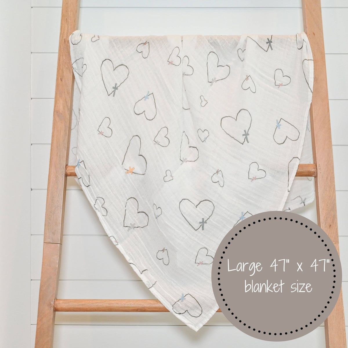Baby "The Love of Christ" Muslin Swaddle Blanket 47x47