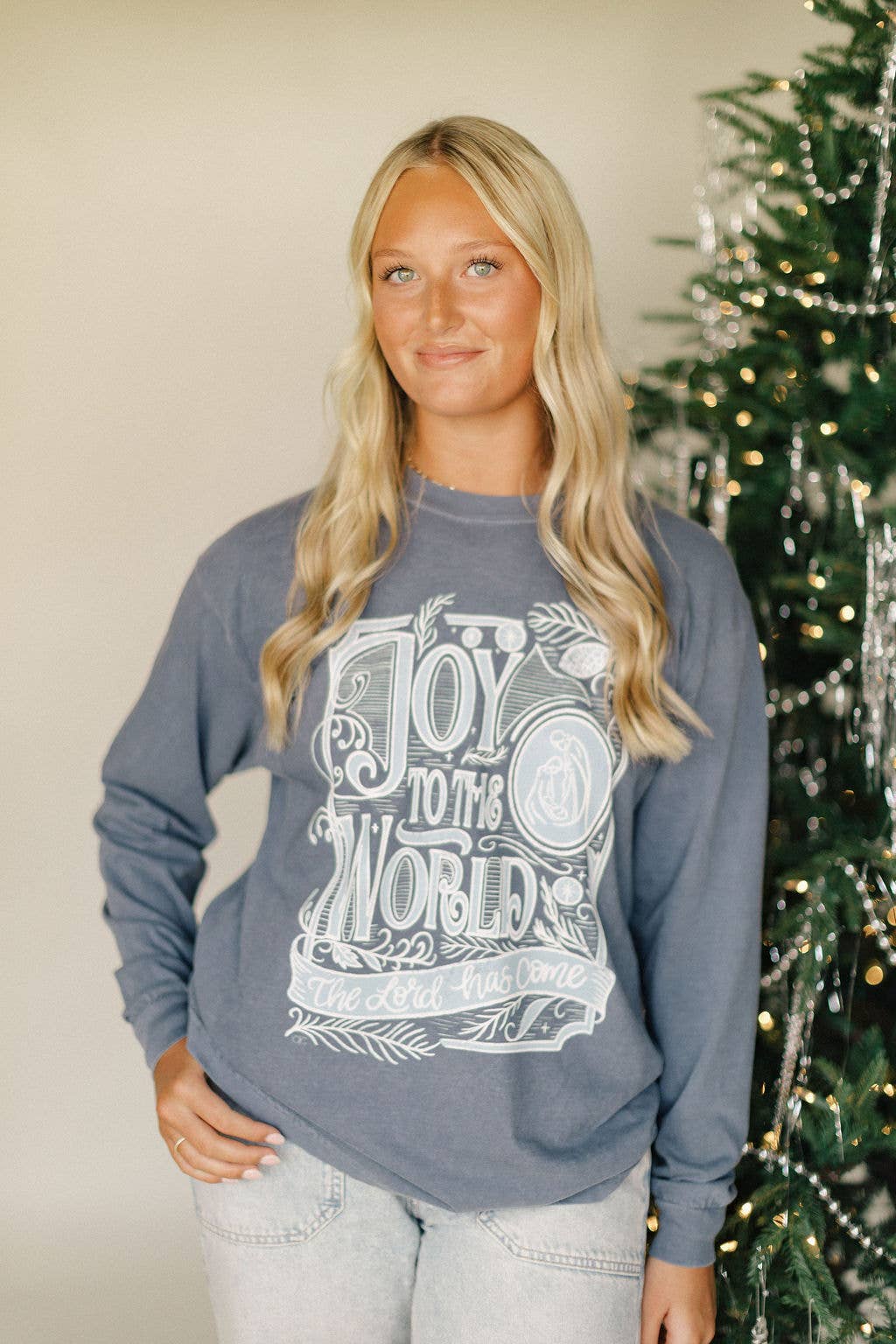 Joy To The World Comfort Colors Long Sleeve