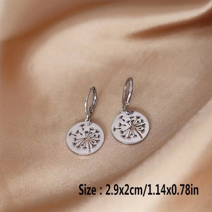 Dainty Stainless Steel Dandelion Earrings