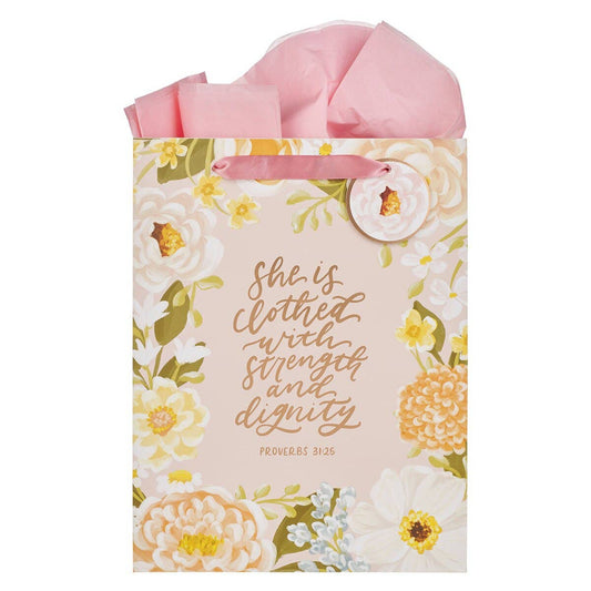 Gift Bag LG Portrait Strength & Dignity Prov. 31:25 New