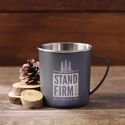 "Stand Firm" Stainless Steel Camping Mug