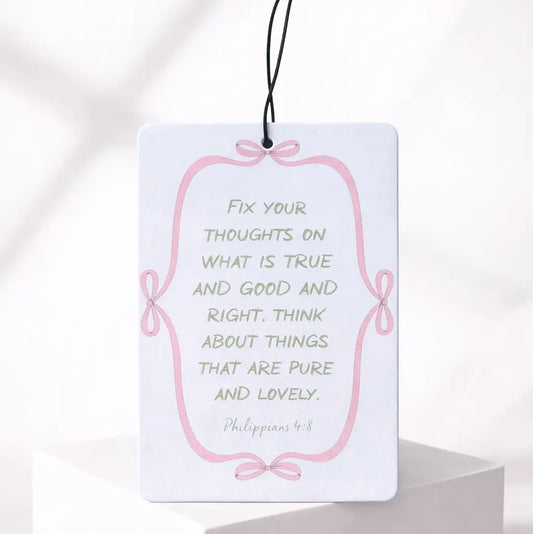 Fix Your Thoughts | Philippians 4:8 Peach Car Air Fresh