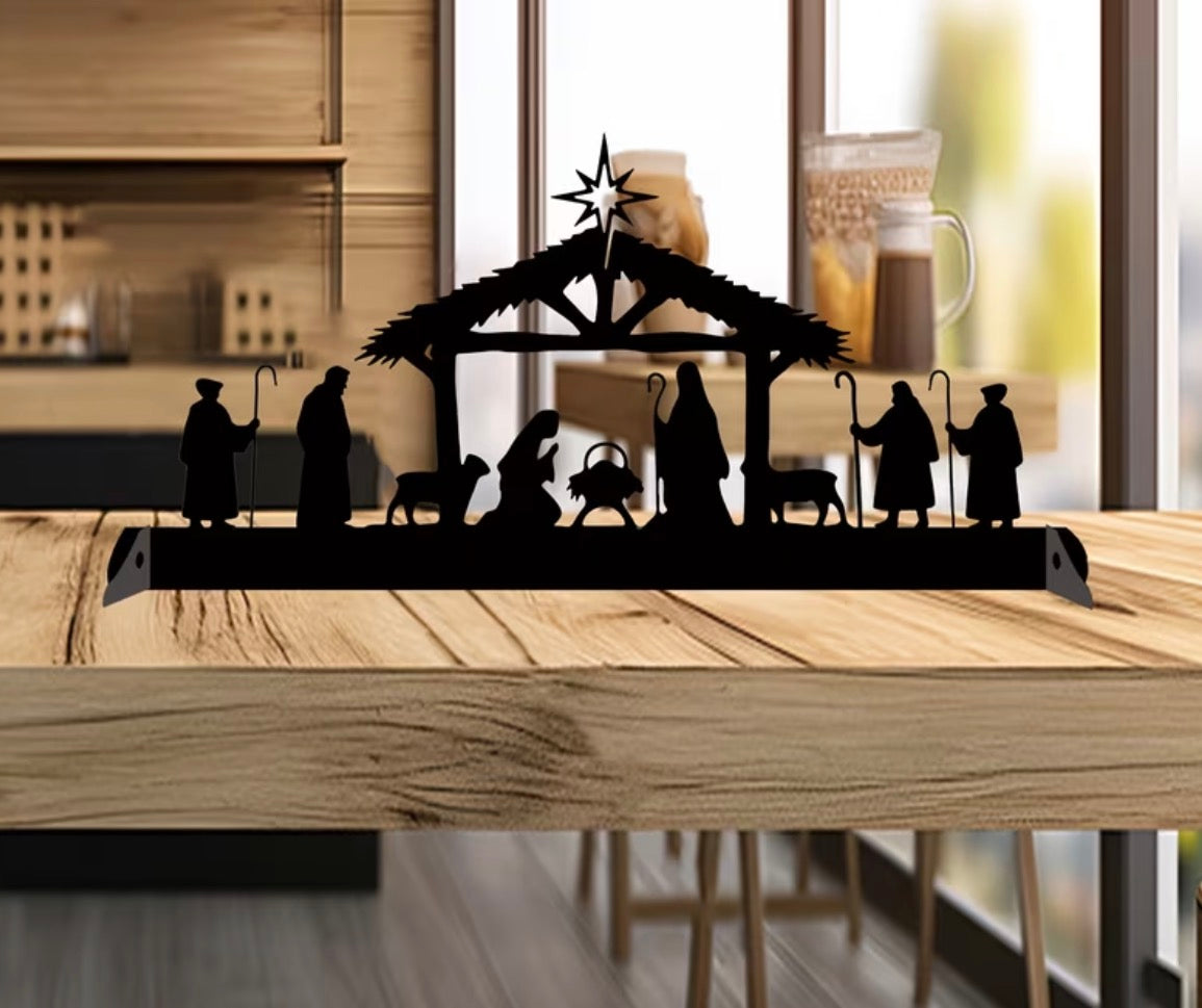 Vinyl Manger Scene Tabletop Decor
