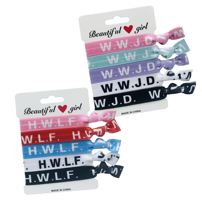 W.W.J.D. + H.W.L.F Hair Tie Bracelets